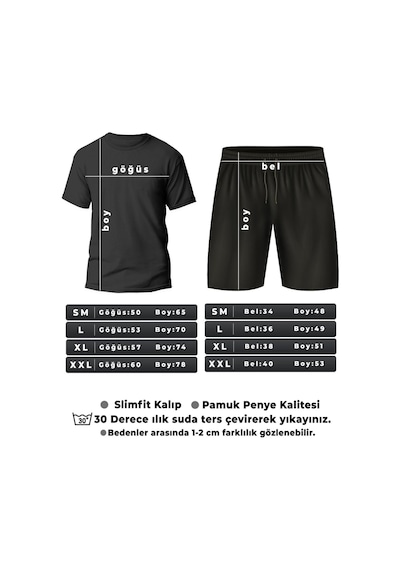 Uyguntarz Evren Temalı Şort T-shirt Eşofman Takımı Bej
