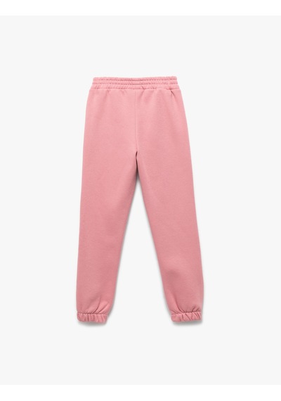 Koton Beli Lastikli Şardonlu Jogger Eşofman Altı Pembe 6wkg40102ak Gül
