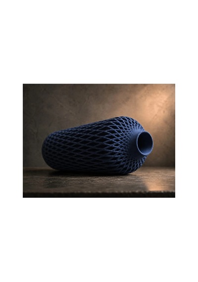 Diamont Navy Blue Vazo Modern Dekoratif 3d Baskı Vazo 137x250 Mm Çok Renkli