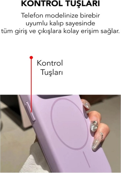 Apple İphone 13 Uyumlu Magsafe Lansman Silikon Kılıf Lila