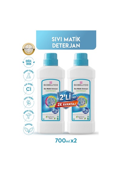 Doğal Bileşenli Extra Güçlü Formüllü 3 Etkili Sıvı Matik Deterjan 2li'set Diğer