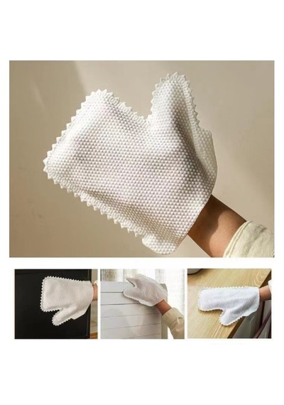 10'lu Mikrofiber Toz Alma Eldiveni 23x20 Cm Pratik El Geçirmeli Mutfak Ev Yüzey Temizlik Bezi Seti