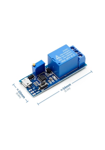 5V-30V Micro Usb Zaman Gecikme Röle Modülü 0-24 Sn Potansiyome