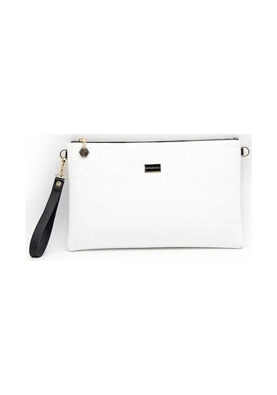 Silver Polo Sp1034 Kadın Portföy & Clutch Logolu Beyaz-beyaz