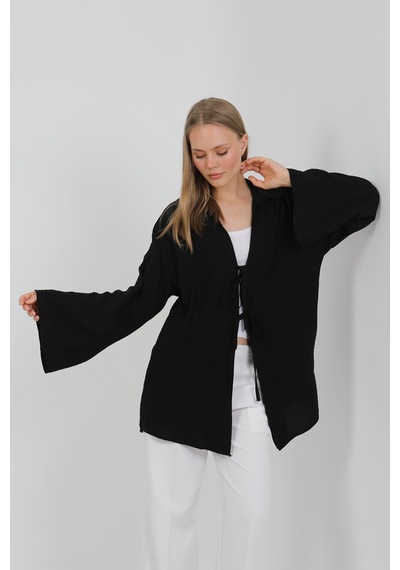 Doğal Viskon Kumaş Cepli Bağcıklı Kadın Kimono 1167 Hafif, Dökümlü, Akışkan, Yazlık Model Siyah Doğal Viskon Kumaş Cepli Bağcıklı Kadın Kimono 1167 Hafif, Dökümlü, Akışkan, Yazlık Model Siyah