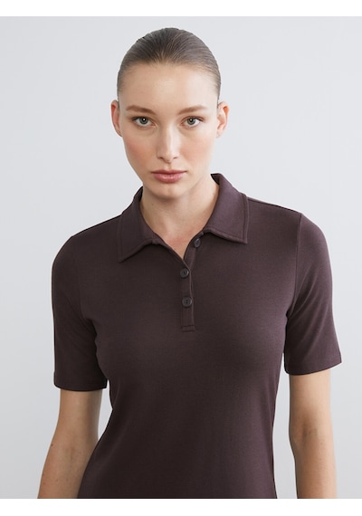 Lcwaıkıkı Classic Kahverengi Polo Yaka A Kesim Modal Karışımlı Elbise