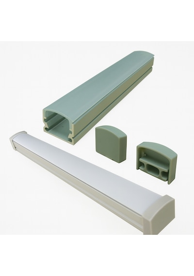 Led Kanal Profil Sıva Üstü 11x18mm Eloksallı Alüminyum 2 Metre 8117 Şeffaf Opak Pleksi Yan Kapak Metal Tutucu