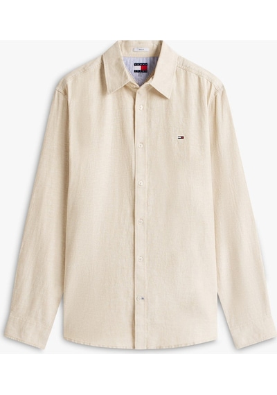 Tommy Hilfiger Tjm Reg Lınen Blend Shırt Ext Erkek Bej Uk Gömlek - Dm0dm22761-15605