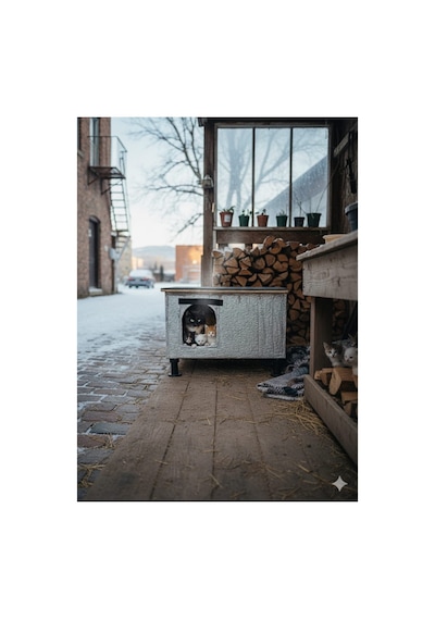 Kedi Evi Kedi Yuvası Kedi Barınağı 1 Kedilik Isı Ve Su Yalıtımlı İç Ve Dış Mekan