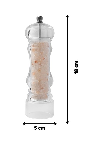 Akrilik Tuz Karabiber Değirmeni Öğütücü - Baharat Öğütücüsü, 18 Cm 2 Adet, Akrilik Değirmen 18 Cm Diğer