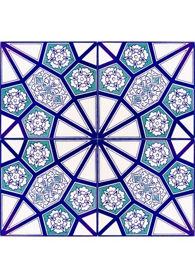 Armada Çini 20x20 Cm Ac 3 A Geometrik Mavi Beyaz Desen Çini Karo