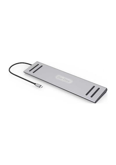 Go Des GD-9120 14 in 1 Stand Type-C Hub SD Kart RJ45 HDMI VGA USB Çoğaltıcı