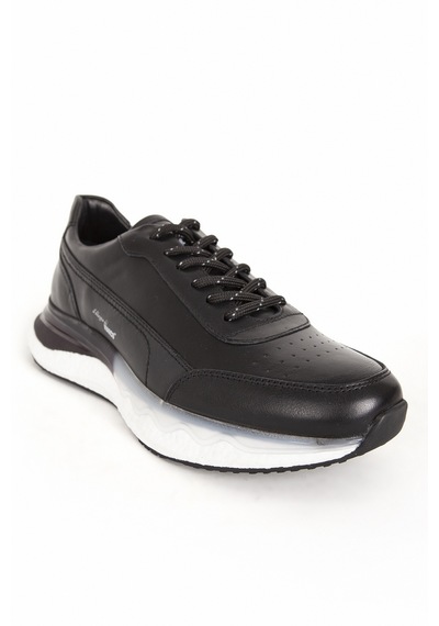 Marcomen Erkek Sneaker Airbag Tabanlı Bağcıklı Spor Ayakkabı Gerçek Deri Mc 19465 Siyah