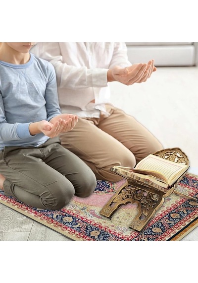 Ravabi Rug Araç İçi Ve İşyeri İçin Deri Tabanlı Namazlık, Çantalı Hediyelik Seyahat Seccadesi 70x110cm 21231016