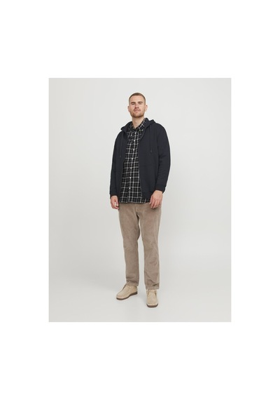 Jack & Jones Plus Büyük Beden Kapüşonlu Üst Reißverschluss Black