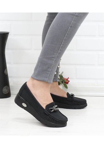 Nesil Shoes Nstar 410 Siyah Kot Anatomik Kadın Ayakkabı-siyah Kot Siyah
