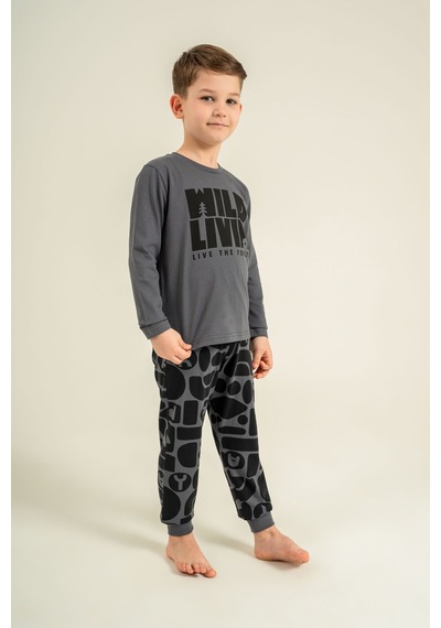 Rolypoly Baba Oğul Live The Forest Gri Uzun Kol Pijama Takım Rp3868-a-v1 Rp3868-a-v1