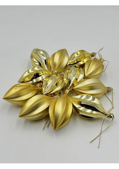 Beysüs Yılbaşı Çam Ağacı Süsü Parlak Gold Damla Cici Top 9 Cm 6lı Diğer