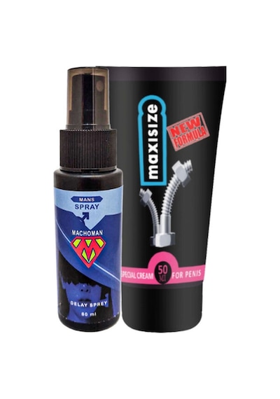 Bonie Machoman 60 Ml Erkek Zaman Spreyi + Maxi Size Erkek Özel Yeri Boyutlandırıcı Krem
