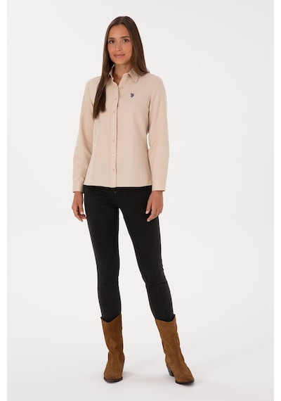 U.S. Polo Assn. Kadın Kum Uzun Kollu Basic Gömlek 50316711-VR085