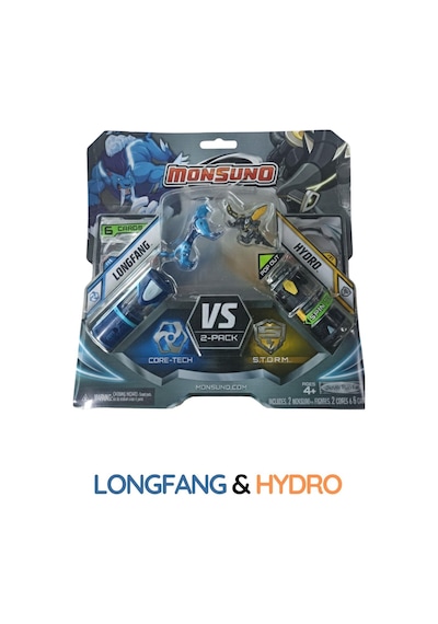 Monsuno Lisanslı Vs 2 Li Fusion Figür 3'lü Set Longfang & Hydro / Evo & Crossbolt / Airswitch & Shadowhornet Tek Beden