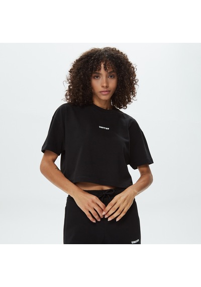 United4 Unıted4 Classic Kadın Siyah Crop T-shirt