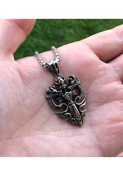Viking Gotik Witchcraft Haç Vintage Ejder Kanatlı Zirkon Taş 316l