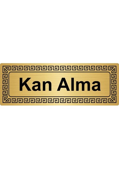 Kan Alma 7Cmx20Cm Metal Yönlendirme Levhası Altın Renk Metal