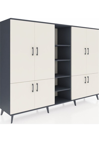 Hyperion Dolap 14 Raflı 8 Kapaklı 220x44x163 Antrasit-aytaşı/antr Antrasit-aytaşı/antrasit Hyperion Dolap 14 Raflı 8 Kapaklı 220x44x163 Antrasit-aytaşı/antr Antrasit-aytaşı/antrasit
