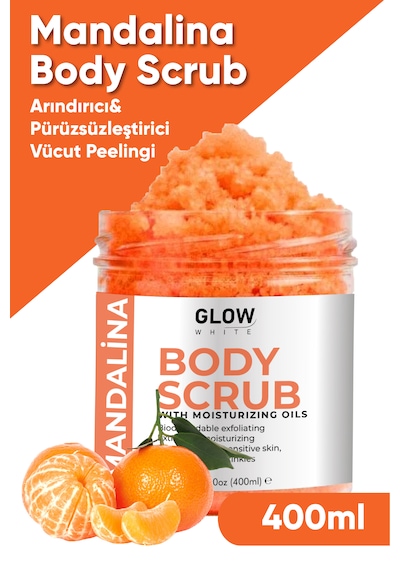 Glow Whıte Mandalina Body Scrub 400g Cildi Arındıran, Canlandırıcı Ve Nemlendirici Tuzlu Vücut Peelingi
