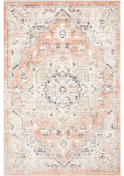 Cool Halı Zaraf Turuncu Klasik Göbekli Etnik Desen Vintage Halı Oturma Odası Salon İnce Yazlık Halı