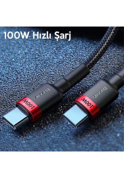 Baseus Cafule PD2.0 100W Flash USB Type-C Şarj Kablosu 2mt 20V 5