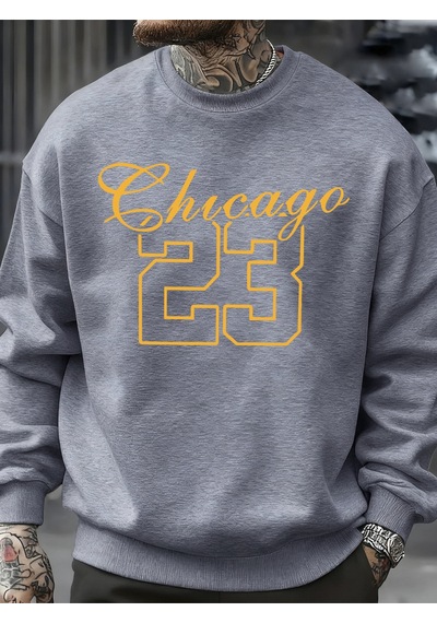 Startmore Startmorechicago Number 23 Jersey Prints Sweatshirt Man Fashion Soft Pullovers Autumn Casual Sportswea Gri