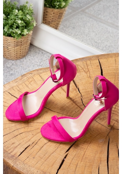 Fox Shoes Fuşya Süet Kadın Topuklu Ayakkabı B922112602