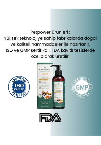 Kedi Köpek Balık Yağı Fish Oil 200 Ml Omega 3 & 6 Epa Dha Cilt Ve Tüy Bakımı