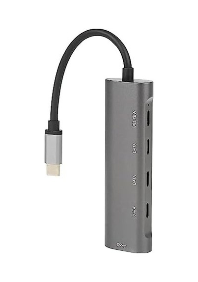 Şarj Uyumlu Type-c Destekli 60w Pd Tüm Bilgisayarlar İçin Şarj Uyumlu 5 İn 1 Hub Dönüştürücü Çevirici Çoklayıcı Usb Typec Girişli C268