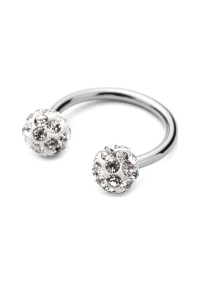 Halka Kristal Taşlı Piercing Çelik
