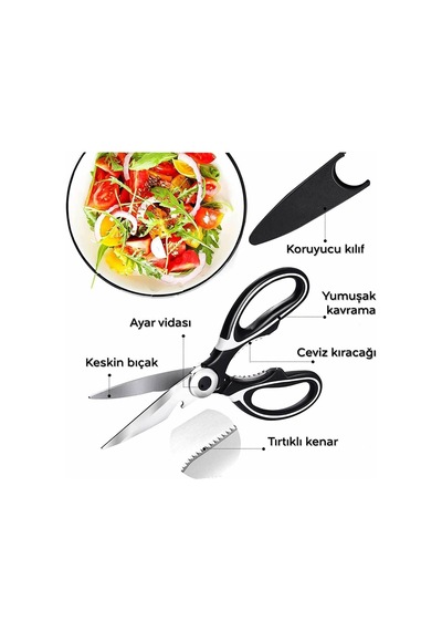 Arvale Çok Fonksiyonlu Paslanmaz Çelik Tavuk Makası / Tavuk Balık Sebze Makası
