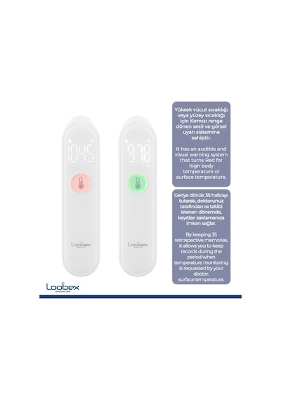 Loobex Led Temassız Ateş Ölçer Termometre
