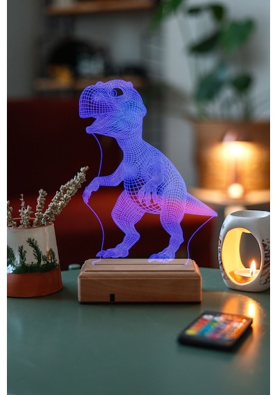 Özel Tasarım Dinazor 3D Led Lamba