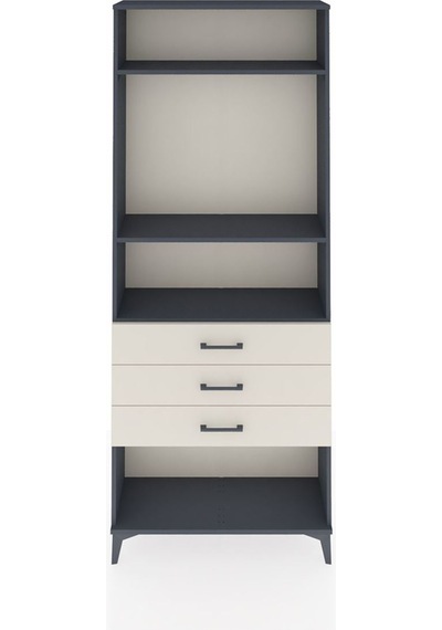 Arges Dolap 3 Raflı 3 Çekmeceli 88x30x221 Antrasit-aytaşı Antrasit