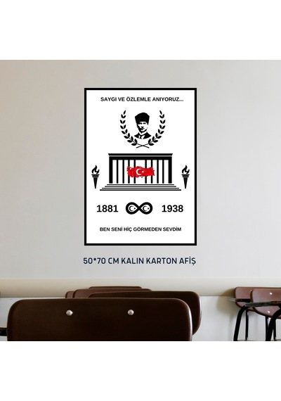 10 Kasım Atatürk Afişi 50x70 Cm Bristol Baskı 01