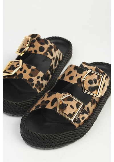 Pierre Cardin Kadın Leopar Terlik Pc-55813 Siyah