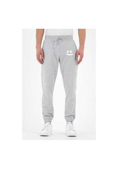 Blackjack Giyim Unisex Bad Smile Baskılı Açık Gri Jogger Açık Gri 3