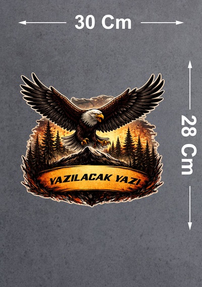 Kişiye Özel Vahşi Kartal Sticker - Vahşi Hayat 4x4 Off Road Adventure Sticker - Araba Oto Motosiklet Karavan Cam Sticker - 00335 30x28 Cm