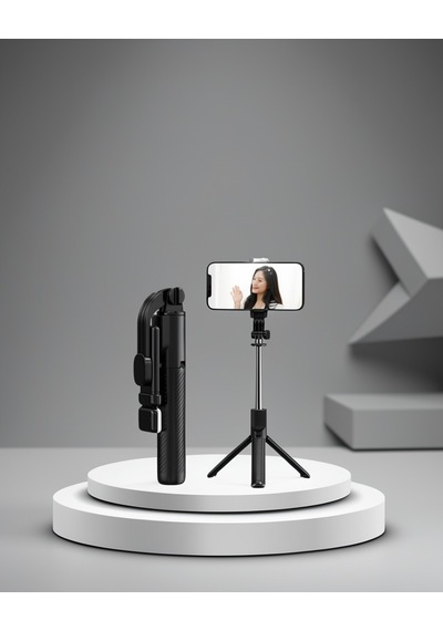 Kablosuz Bluetooth Selfie Çubuğu 360 Dönebilir Başlık