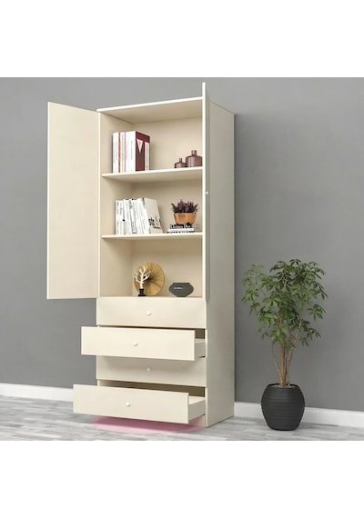 Wooden 2 Kapılı Gardrop Mdf Siyah