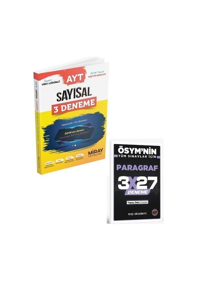 Miray 2027 Ayt Sayısal 3 Deneme+ Evp Akademi Paragraf