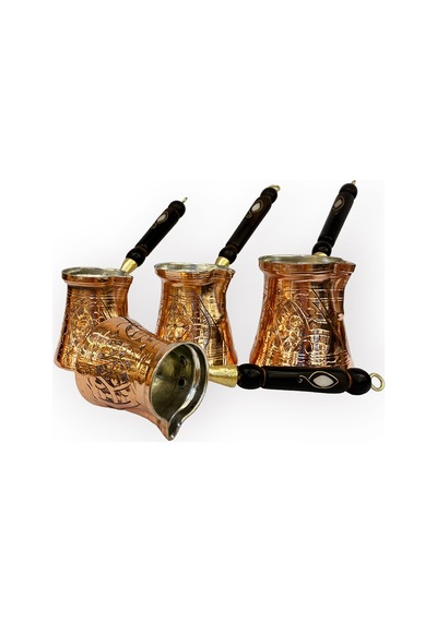 Paşa İşlemeli Bakır Cezve Takımı