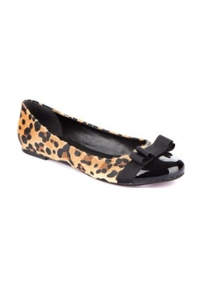 Fox Shoes Siyah/Leopar Kadın Babet 9726019502 Siyah